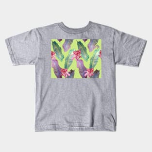 Tropical leaves and flowers Kids T-Shirt